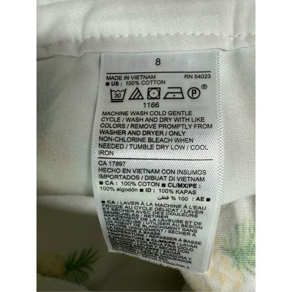 Old Navy Women’s Mid Rise Everyday Pineapple Print Cotton White Shorts Size 8 - Picture 7 of 9